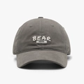 Dark gray baseball cap featuring white 3D BEAR DISCOVER embroidery in soft cotton - Adjustable / Dark Gray