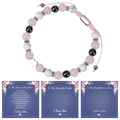 Pink quartz stone bracelet with heart pendant and three emotional gift cards for family - Rose Quartz Bracelet / To My Niece