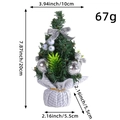 Mini-Weihnachtsbaum in Grün mit Silberschleife und Jute-Basis, Maße angezeigt, 20cm Höhe - Silber Stil