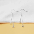 Paar S925 Sterling Silber Ohrhaken mit doppelten Perlenhaltern für DIY Schmuckherstellung - Paarpreis (Ohne Steine) / Original Sterlingsilber (Unplattiert)