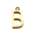 Minimalistische goldene Edelstahl Halskette mit Großbuchstaben B Alphabet Anhänger - B (Mit Kette) / Gold - Buchstabe B