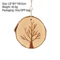 Natural wood Christmas tree pendant with rustic bark edge and jute rope hanging ornament - Christmas Tree