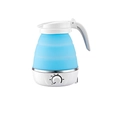Portable blue foldable silicone electric kettle with compact travel design and multi-function knob - Temperature-regulating Blue / European Standard Plug (in Stock) 220v