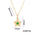 Gouden ster hanger ketting met groen kristal en maat 21x17mm voor dames mode - Gouden Ster Groene Steen (350)