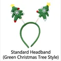 Green Christmas tree headband with snowflakes and stars for holiday party costumes - Standard (Green Tree)