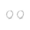 Pair of minimalist silver stainless steel huggie hoop earrings with polished finish - 2.0*10mm / Steel