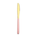 Coltello da bistecca dorato moderno con manico rosa in acciaio inossidabile di design - Coltello da Tavola Rosa e Oro