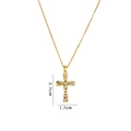 Titanium cross necklace with multicolored zircon stones in gold finish, 2.7cm pendant - Multicolor Cross (638)