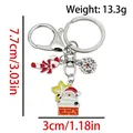 Santa Claus chimney and candy cane keychain with crystal snowflake pendant, 13.3g - ER1788-Snowflake Santa Cane 8-shape Keychain