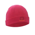 Rose red newborn knitted hat set with bear embroidery and soft fabric texture - Deep Rose Bear - Single Hat
