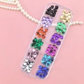 12-grid storage box with colorful heart-shaped rhinestones for DIY nail art and crafts - 12 Colors 6mm Heart Shaped Rhinestones