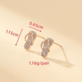 Creative 14K gold plated flip-flop earrings with zircon inlay, size 1.15cm by 0.65cm - Rose Gold Flip Flops
