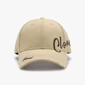 Gorra de béisbol de copa abierta caqui para mujer con bordado y detalles desgastados - Caqui (24A271)
