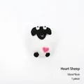 Handmade felt heart lamb Christmas tree ornament in black and white finish, 10cm by 9cm size - Heart Lamb