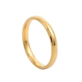 Polished 2mm golden stainless steel dome ring with minimalist smooth finish on white background - US 6 / 2mm / Gold