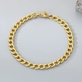 Pulsera clásica de eslabones cubanos dorados para hombre y mujer con cierre de langosta - Ancho 3mm, Largo 19cm / Dorado