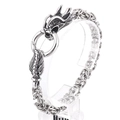 Pulsera de cabeza de dragón de acero inoxidable retro con eslabones de plata vieja - Estilo Cabeza de Dragón (KB164524-Z)