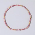 Bohemian kralenarmband met gefacetteerde roze natuursteen en gouden kralen - Blauwe Edelsteen Stijl(B-B24071904A)