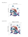 Weihnachts-Delfin Wandtattoo Set mit Sternen und Blasen für festliche Dekoration - ZA119/Weihnachten Delphin