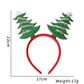 Serre-tête de Noël avec sapins verts scintillants et étoiles argentées de 23cm - Sapin de Noël à Paillettes Vertes