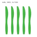 Set of 10 bright green disposable plastic knives for tropical party table settings - Dark Green Knives 10PCS