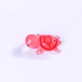 Glow-in-the-dark miniature pink resin turtle figurine with translucent crystal texture - Small / Red