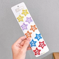 10-piece set of star-shaped metal hair clips in vibrant candy colors for girls - 8# Solid Color Star 10-Piece Set 3