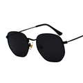 Gafas de sol de polígono irregular con montura de metal negro y lentes polarizadas - Montura Negra Lentes Gris Negro C3