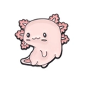 Épingle en émail d'axolotl rose mignon avec finition métallique et surface lisse - Pose de Salutation (XZ9588)