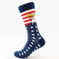 Men's cotton blend crew socks featuring American flag stars and bald eagle print - EU 41-46 / Eagle and Stars