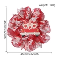 Kerst- en Valentijnskrans met rood-witte hartlinten en vrachtwagendecoratie, maat 45cm - 45cm