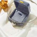 Minimalist silver heart pendant necklace displayed with a velvet gift box on white silk - Silver (With Gift Box)