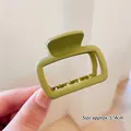 Mustard yellow rectangle matte hair claw clip for thin hair, size approx 5x4cm - Frosted Mustard Yellow