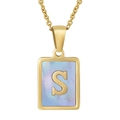 Blue Shell Letter S Style (With Chain)