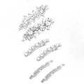 Silver alloy hair clip set featuring marquise rhinestones and elegant pearls decoration - Silver 6-Piece Style 5