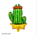 Cactus shaped foil balloon for party decoration in green and gold color 35.5x45.5cm - Mini Cactus