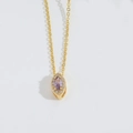 Collier en or avec pendentif marquise violette et petits zircons scintillants - Mauve Clair