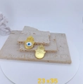Hamsa Hand pendant with Evil Eye inlay and 23mm x 35mm dimensions detail shot - Hamsa Hand Evil Eye