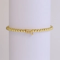 Scorpio zodiac charm bracelet with 18k gold plated brass beads on elastic cord - Scorpio