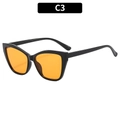 Cat eye sunglasses with black frame and orange lenses for women style C3 - Black Frame Orange Lens
