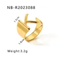 18K gold plated titanium steel open ring featuring a bold letter K design - Letter K