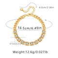 Gold-plated Cuban chain bracelet size chart with clear dimensions and zircon details - Pave Square Zircon Style (KB0487-2)