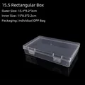 Macro detail of a 15.4cm clear rectangular plastic storage box with secure dual buckles - 15.5 Rectangular (15.4*9.2*3cm)