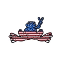 Creatieve metalen kikkerbadge met Amerikaanse vlagpatroon en vredesteken-gebaar - Vlagpatroon Kikker Stijl (QHXZ1373)