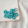 Blue 19mm acrylic flower petals for DIY earrings and hair accessories craft - Blue Marbled