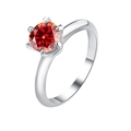 Classic S925 sterling silver ring featuring a 1-carat round red moissanite in a 6-prong setting - Adjustable Open / 2-carat Orange-red Moissanite (gra Certificate)