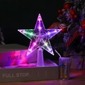 Transparent LED pentagram Christmas tree topper with colorful lights and battery box - 15CM 10 LEDs Flashing Colorful Light / OPP Bag