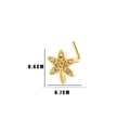 Golden nose stud with star leaf zircon design and 0.6 cm by 0.7 cm dimensions - 7# Star/Leaf Style / Gold Yellow