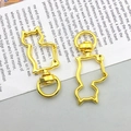 Goldener Katzen Metallverschluss mit Drehring für DIY-Schlüsselanhänger Schmuck - Goldener stehende Katze Schlüsselanhänger 17*40mm