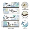 Vierteiliges Wandkunst-Set aus Holz mit Meeresmotiven und inspirierenden Texten - Ozean Thema Set (Y26Y90127_Q)